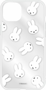 ミッフィー iPhone 14Plus クリア ケース カバー スマホケース 背面 透明 おしゃれ かわいい 総柄 フェイス 顔 キャラクター グッズ 可愛