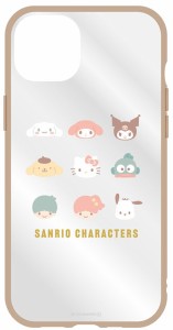 サンリオ iPhone 14Plus クリア ケース カバー スマホケース 背面 透明 おしゃれ かわいい ミックス フェイス 顔 キャラクター グッズ 可