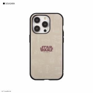 STAR WARS iPhone 14Pro ケース カバー ベージュ 総柄 スターウォーズ キャラクター グッズ オシャレ かっこいい IIIIfit 耐衝撃 頑丈 ST