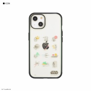 STAR WARS iPhone 14 iPhone 13 ケース カバー アイコン モチーフ ICON クリア 透明 スターウォーズ キャラクター グッズ オシャレ かっ