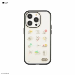 STAR WARS iPhone 14Pro ケース カバー アイコン モチーフ ICON クリア 透明 スターウォーズ キャラクター グッズ オシャレ かっこいい I