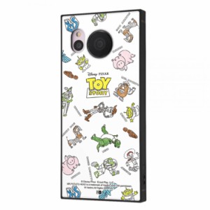 AQUOS sense7 ケース ディズニー トイストーリー スマホ カバー 総柄 ホワイト ウッディ バズ エイリアン ハム Toy Story かわいい おし