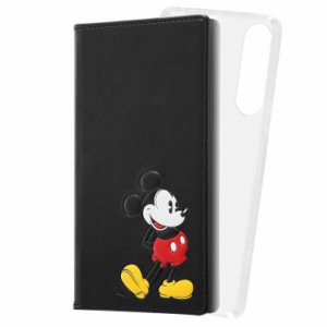 Xperia 5 IV 手帳型 ケース ディズニー ミッキー マウス ポップアップ スマホ カバー ブラック ペア カード 収納 ポケット 取り外し 可能