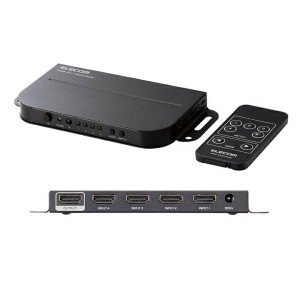 HDMI マルチビューワー 4画面分割 切替器 4入力 1出力 2K 60Hz リモコン付 ブラック ELECOM