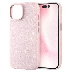 iPhone15 ケース キラキラ ラメ 塗装 ピンク 保護 スマホ カバー アイフォン アイホン オープンレザー GLITZY SUGAR 星空