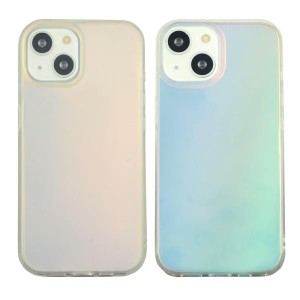 iPhone15 iPhone14 iPhone13 ケース クリア 透明 半透明 オーロラ マットクリア レインボー スマホ カバー スケルトン