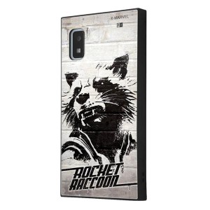 AQUOSwish3 ケース マーベル ロケット MARVEL モノクロ 耐衝撃 スマホ カバー ハイブリッド