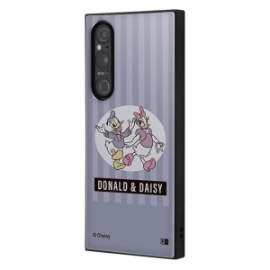 Xperia1V ケース ディズニー ドナルド デイジー ストライプ 80年代 スマホ カバー キャラクター グッズ 耐衝撃