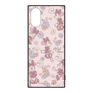 Xperia5V ケース ディズニー ミニー ピンク お花 総柄 耐衝撃 スマホ カバー ハイブリッド