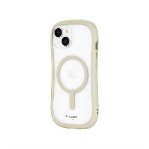 iPhone 15 14 ケース クリア 透明 ホワイト ベージュ ストラップホルダー 付 MagSafe対応 耐衝撃 スマホ カバー くびれ