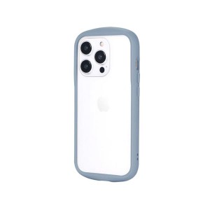 iPhone 15Pro ケース クリア 透明 スモーク ブルー ストラップホルダー 付 耐衝撃 スマホ カバー シンプル 軽量