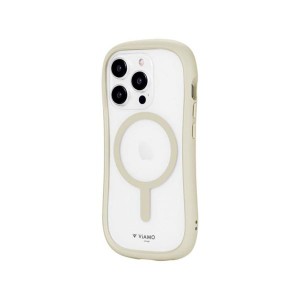 iPhone 15Pro ケース クリア 透明 ホワイト ベージュ ストラップホルダー 付 MagSafe対応 耐衝撃 スマホ カバー くびれ