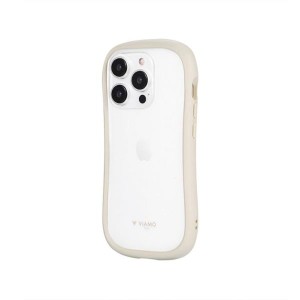 iPhone 15Pro ケース クリア 透明 ミルク ホワイト ストラップホルダー 付 耐衝撃 スマホ カバー シンプル ラウンド フォルム くびれ