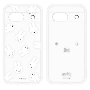 ミッフィー GooglePixel8a ケース クリア 透明 Miffy キャラクター グッズ 顔 フェイス 総柄 ストラップホール 耐衝撃