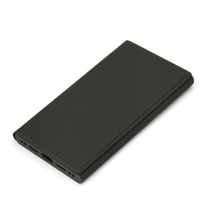 iPhone15 手帳 ケース ブラック 背面 透明 クリア シンプル 無地 耐衝撃 保護 スマホ カバー シンプル カード ポケット スクエア
