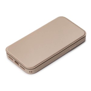 iPhone15Pro 手帳 ケース ベージュ 背面 透明 クリア シンプル 無地 耐衝撃 保護 スマホ カバー シンプル カード ポケット ラウンド