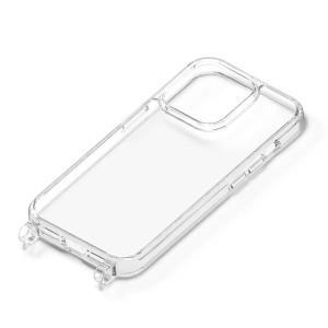 iPhone15Pro ケース クリア 透明 ショルダーストラップホール付 ハイブリッド シンプル 無地 スマホ カバー アイフォン アイホン