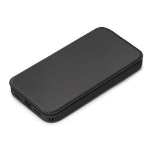iPhone15Plus 手帳 ケース ブラック 背面 透明 クリア シンプル 無地 耐衝撃 保護 カバー シンプル カード ポケット ラウンド