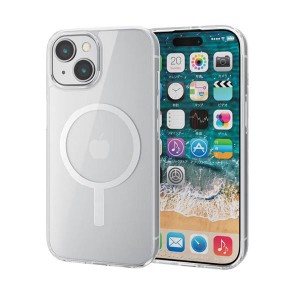 iPhone 15 用 ケース ハイブリッド カバー 衝撃吸収 カメラレンズ保護設計 MAGKEEP 磁力吸着ワイヤレス充電対応 ストラップホール付 硬度