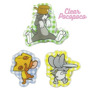 トムとジェリー スマホ グリップトック POCOPOCO キャラクター グッズ リング ポコポコ スタンド トム ジェリー 透明 クリア ダイカット