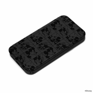iPhone15Pro 手帳 ケース ディズニー ミッキー 背面 透明 クリア ブラック 耐衝撃 保護 スマホ カバー カード ポケット ラウンド