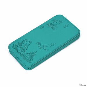 iPhone15Pro 手帳 ケース ディズニー アリエル 背面 透明 クリア ブルー 耐衝撃 保護 スマホ カバー カード ポケット ラウンド