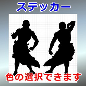 金剛力士像 仁王像 阿吽３ シルエット その他 屋外対応 防水 ステッカー シール