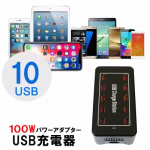 USBハブ セルフパワー 充電器 10ポート 急速充電 USB-A 100W/2.4A PSE 拡張 増設 OTG 互換性 冷却ファン Windows Mac パソコン スマホ