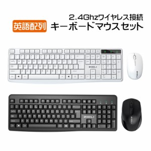 ワイヤレス キーボード マウス セット アウトレット商品 英語配列 テンキー付き パンタグラフ 2.4GHz 無線USB接続 エルゴノミック 人間工