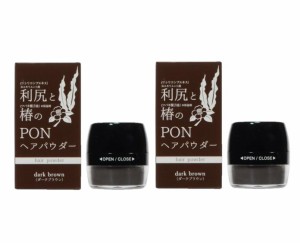 利尻と椿のPONヘアパウダー ダークブラウン 5g×2セット 白髪染め 白髪隠し 部分染め 薄毛対策 マイノロ 2個セット