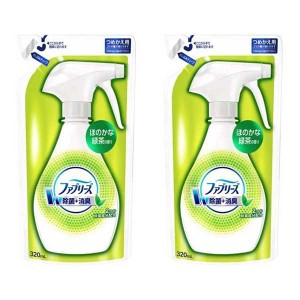 P&G ファブリーズ W除菌 緑茶成分入り つめかえ用 320mL 消臭スプレー 布用 消臭剤 芳香剤 除菌ダブル消臭 ニオイ 生活臭 ばい菌 繊維 カ