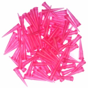 【20G】 注射器の針 100個セット ニードル 交換用 シリンジ プラスチック プリンター 補充インク用 実験など 替え ピンク