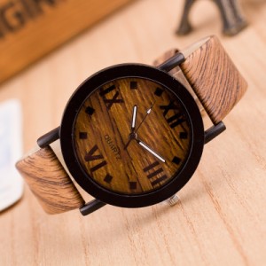 4 ウッド　腕時計　時計　アンティーク風 木製風 木　ローマ数字　ウッドデザイン 腕時計 ユニセックス　メンズレディース 　男女兼用