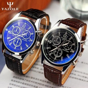1 腕時計　時計　メンズ　 高品質　レザーベルト　レザー　革　ベルト ビジネス　アナログ　クォーツ　ウォッチ 軽量   ブラック ブラウ