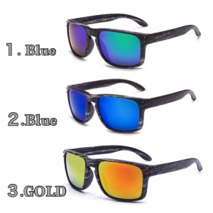 4 サングラス　ウェリントン メガネ　目の保護　ミラーサングラス　レンズ　オシャレフレーム　 UV400　紫外線カット　ブルー　ゴールド