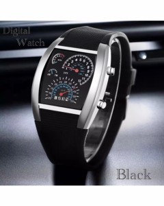 1 腕時計 デジタル腕時計 時計 LED スポーツ時計 ゴムベルト ウォッチ デジタルウォッチ カレンダー 日付表示 スピードメーター 速度計モ
