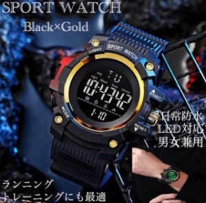 1 腕時計 スポーツ腕時計　時計　デジタル式  LED デジタル腕時計　デジタル 自転車　スポーツ  アウトドア キャンプ　ランニング 男女兼