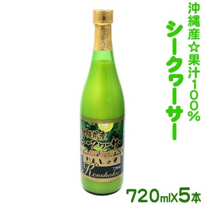 【送料無料】けんしょくシークワーサー720ml×5本（沖縄産青切りシークワーサー果汁100％原液）