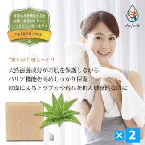 アロエ石鹸（100g）２個セット｜無農薬栽培の宮古島産アロエベラ使用 驚くほど超しっとり 手作りコールドプロセス製法 無香料 チュフディ