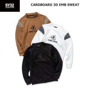 SY32 ゴルフウエア カードボード スリーディー スウェット SYG-23A27 CARDBOARD 3D EMB SWEAT プルオーバースウェット メンズ ウエア 全3