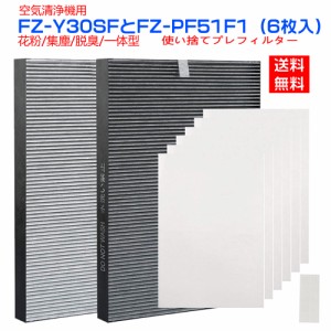 シャープ FZ-Y30SF FZY30SF 集じん脱臭フィルター fz-y30sf 使い捨てプレフィルター(6枚入) FZ-PF51F1 空気清浄機 FU-Y30CX FU-Z30CX FU-