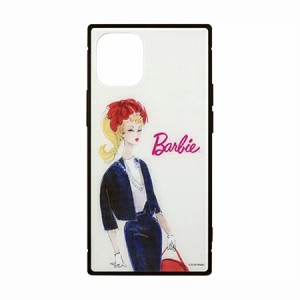 Barbie iPhone12mini対応 スクエアガラスケース BAR-13A スーツ スリムケース ハイブリッド きれい 持ちやすい 送料無料