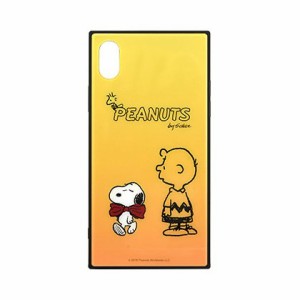 ピーナッツ iPhoneXR対応 スクエアガラスケース SNG-411B チャーリー・ブラウン PEANUTS 送料無料