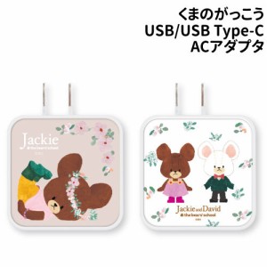 送料無料 くまのがっこう USB/USB Type-C ACアダプタ KG-276 /ジャッキー ジャッキー＆デイビッド