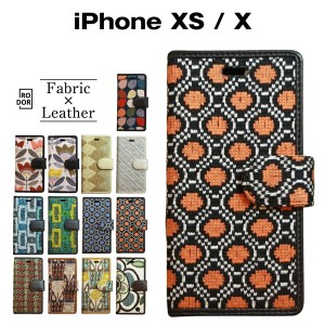 iPhone XS iPhoneX ケース 手帳型 フリップタイプ ファブリック×PUレザー 「フランスウール：レッド」 送料無料