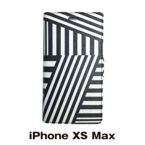 iPhone XS Max 対応 手帳型 スマホケース PUレザー フリップタイプ ダズル迷彩 送料無料