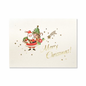 G.C.PRESS クリスマスカード サンタクロース パール 740-55