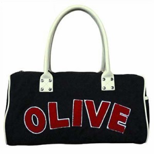 訳あり オリーブデオリーブ バッグ OLIVE des OLIVE キャンバス ロゴ アップリケ ボストンバッグ