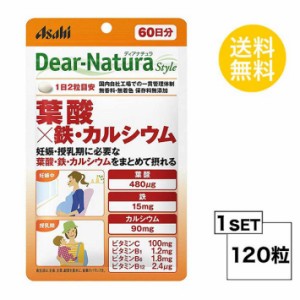 ディアナチュラスタイル 葉酸×鉄・カルシウム 60日分 (120粒) 粒タイプ アサヒグループ食品 栄養機能食品 ビタミンC、B1、B6、B12 無香