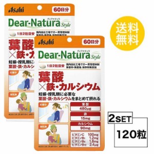 ディアナチュラスタイル 葉酸×鉄・カルシウム 60日分 (120粒) X2セット 粒タイプ アサヒグループ食品 栄養機能食品 ビタミンC、B1、B6、